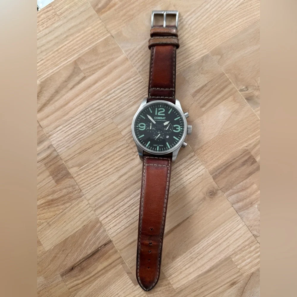 M.E.C. Military European Company Rare Combat Night Vision Chronograph Watch